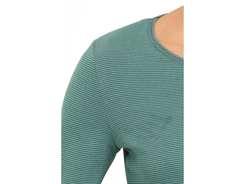 Shirt s/s organic cotton stripes,  bluegreen-turq.