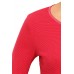 Shirt k/æ økologisk bomuld striber, cerise-rød