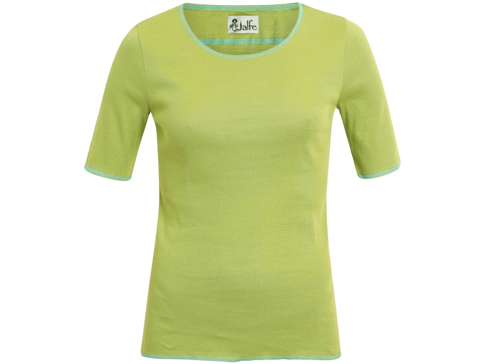 Shirt s/s organic cotton stripes,  green-lime