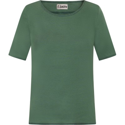 Shirt s/s organic cotton stripes,  green-petrol 