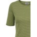 Shirt k/æ økologisk bomuld striber, army-light green