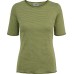 Shirt s/s organic cotton stripes,  army-light green