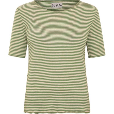 Shirt s/s organic cotton stripes,  green-undyed