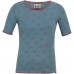 Shirt s/s organic cotton print,  blue-red