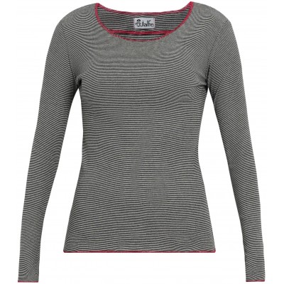 Shirt organic cotton stripes,  black-white/pink