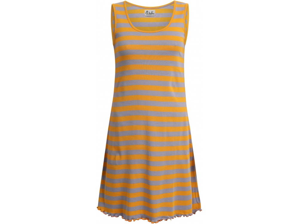 Basic dress organic cotton stripes,  yellow-purple