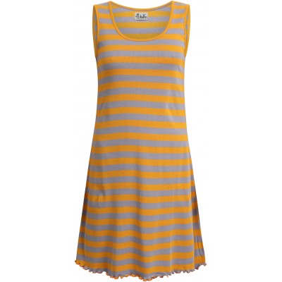 Basic dress organic cotton stripes,  yellow-purple