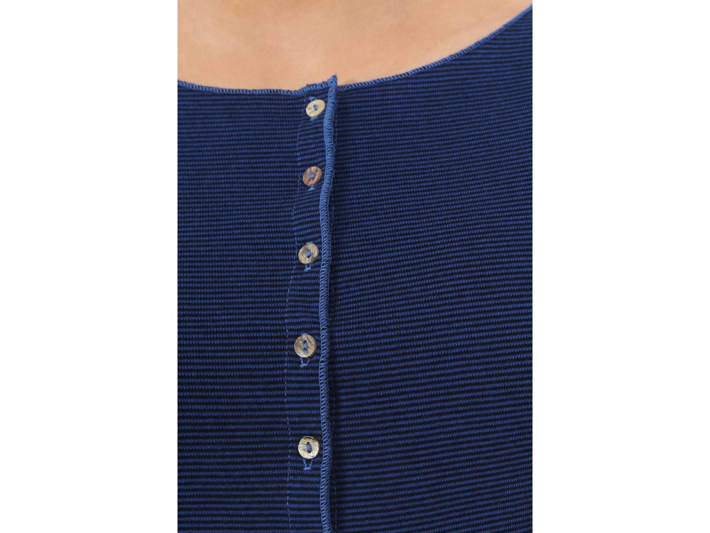Button shirt s/s organic cotton stripes, black-royal