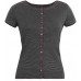 Button shirt s/s organic cotton stripes,  grey-anthracite