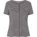 Button shirt s/s organic cotton stripes, jeans-undyed