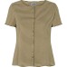Button shirt s/s organic cotton stripes, army-undyed