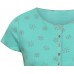 Button shirt s/s organic cotton print, mint-grau