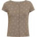 Button shirt s/s organic cotton print, sand-grey