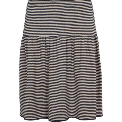 Skirt organic cotton stripes ,  jeans-undyed