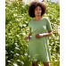 Dress s/s organic cotton jacquard, light green