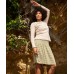 Skirt organic cotton stripes ,  army-undyed